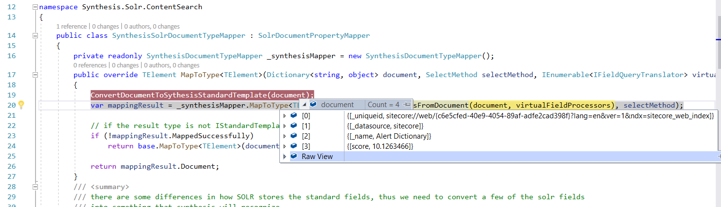 debugging SynthesisSolrDocumentTypeMapper