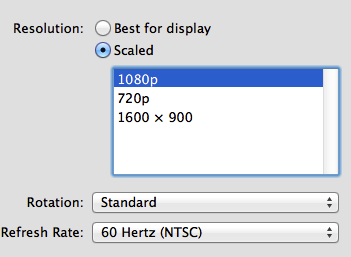 display settings