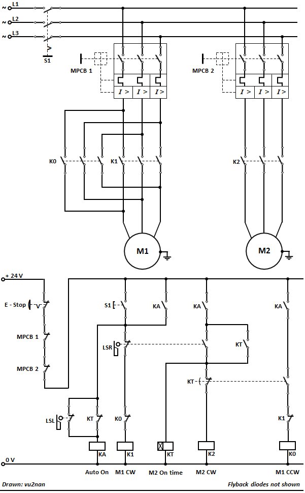 relay - Conditionally switching 3-phase motor direction using only one ...