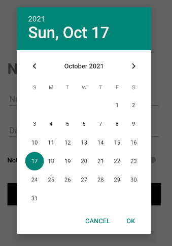 Calendar Screen