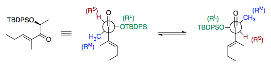 Reactive conformations of TBDPS-protected substrate