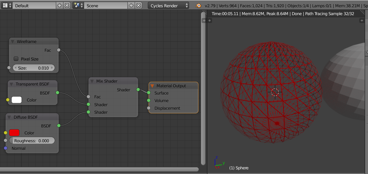 blender screenshot showing wireframe node setup