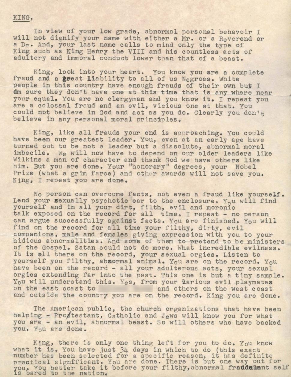 FBI Suicide Letter to MLK