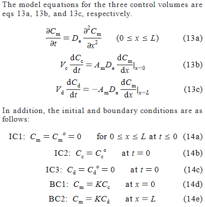 The equations given by the authors to model the system