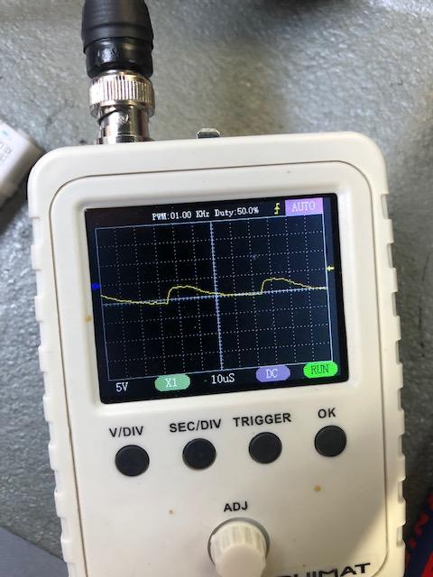 PWM Input Signal. Measured at PWM Pin of H bridge. Base ist Voltage at fuelpump with OEM Module