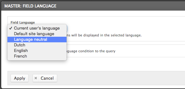 Field Language settings