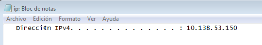 Archivo txt de la ip