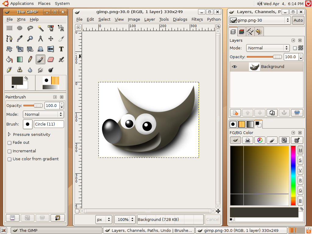 GIMP screenshot