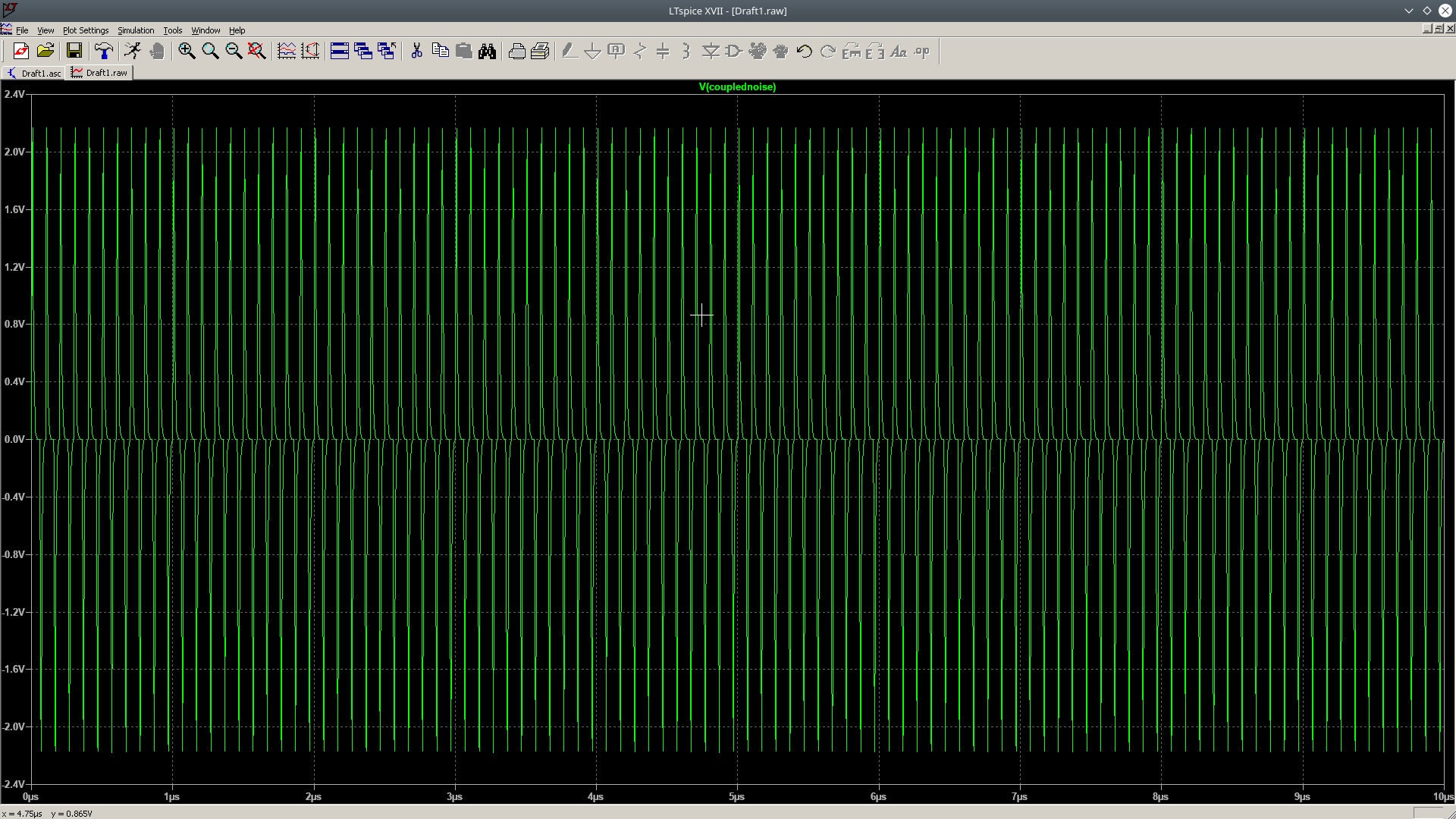 10MHz square wave 10n rise/fall