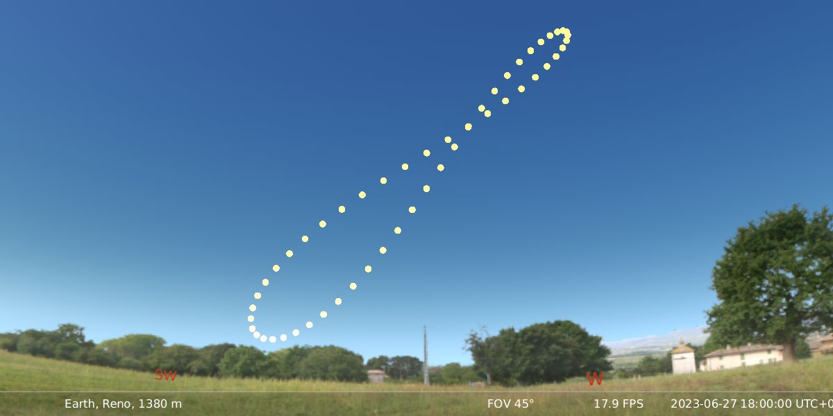 Analemma generated by Stellarium