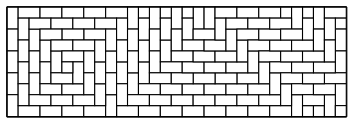 A tatami tiling showing all possible features, up to rotation