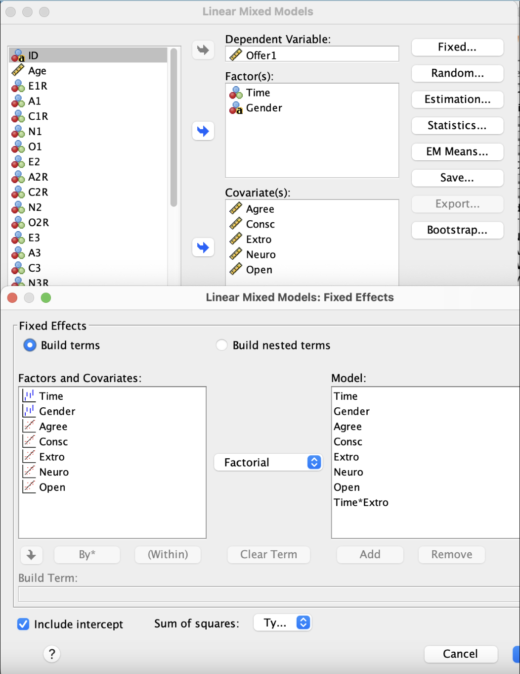 SPSS set up