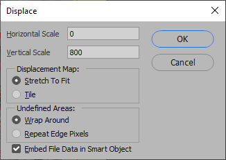 Vertical Displace filter settings