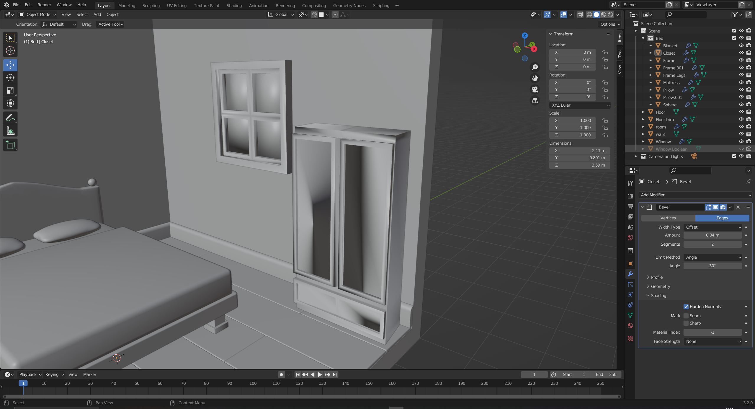 screenshot of blender interface