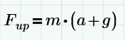 Image of calculation for getting the upwards force