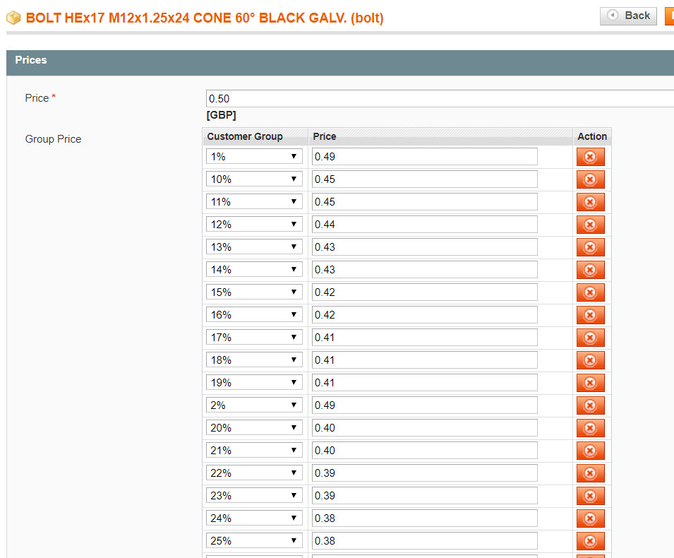 Configurable product price tab