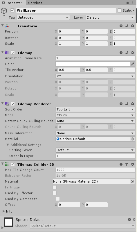 Settings of the Second Tilemap