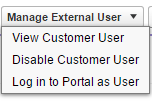 Existing external user buttons