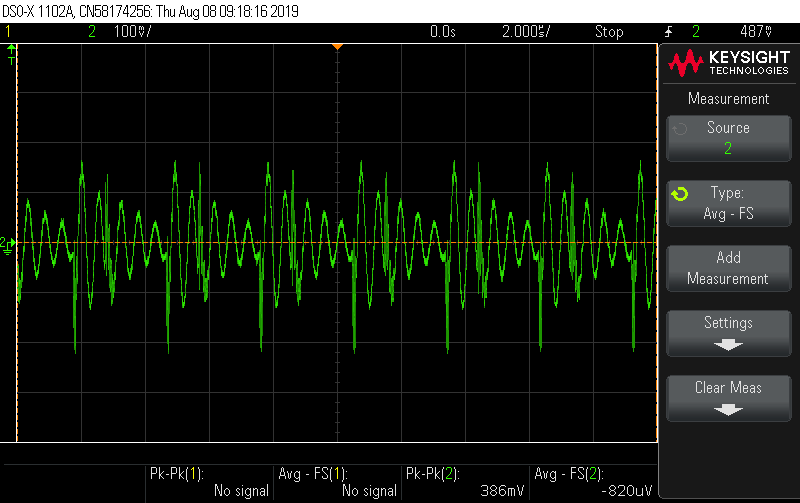 Large apparent pk-pk ripple due to poor probing strategy