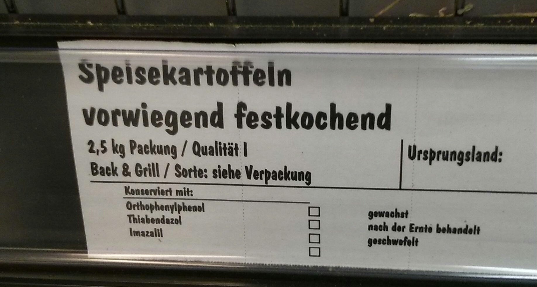 Speisekartoffeln, vorwiegend festkochend