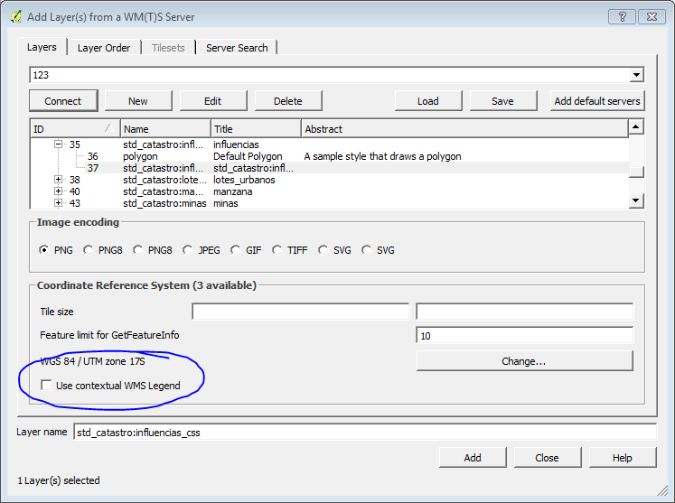 Load WMS and its legend from QGIS Graphical Interface