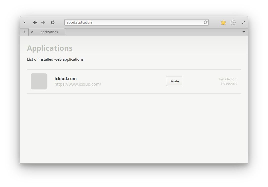 Installed web applications in Epiphany