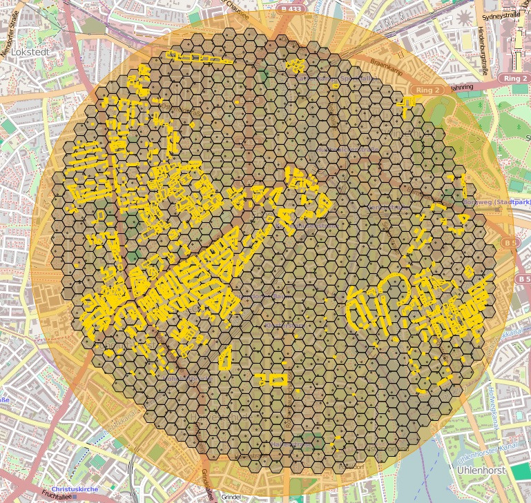 the circular buffer in OpenLayers and the ellipsoid shape of results retrieved from PostGIS query