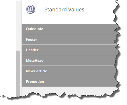 Fields of the Homepage template