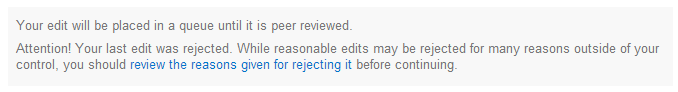 Attention! Your last edit was rejected