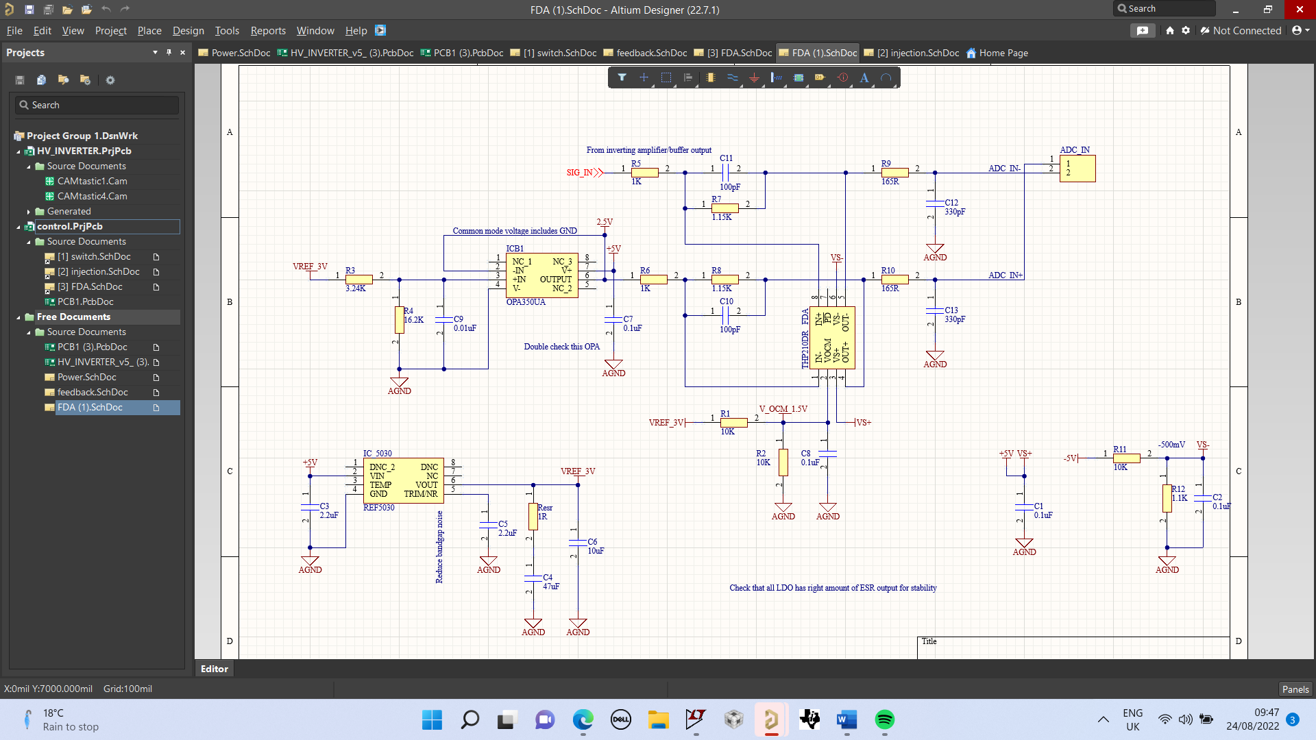 Fully differential amplifier circuit