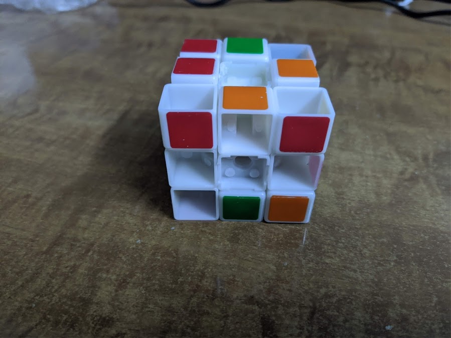 scrambled cube with missing stickers