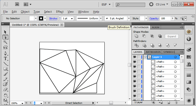 Illustrator Screenshot: some triangles