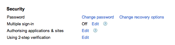 Google Account Settings