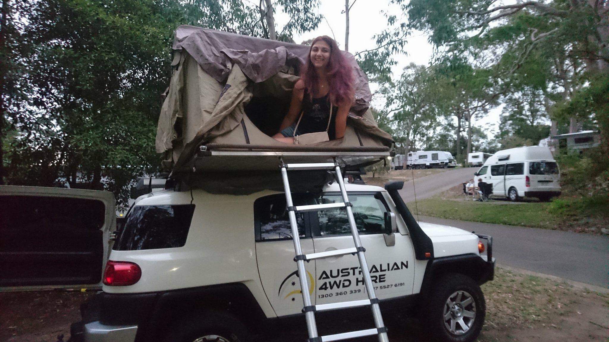 Rooftop tent open