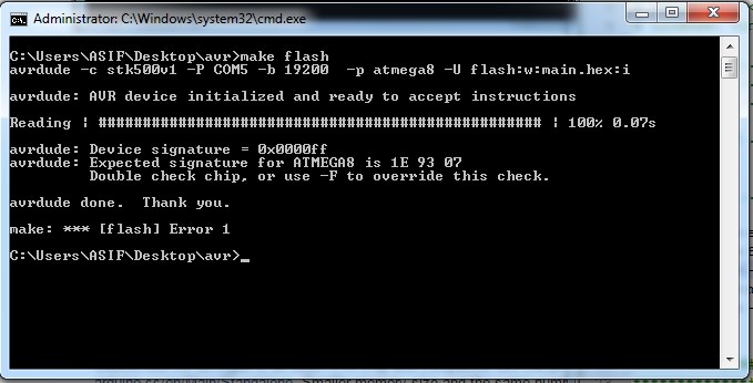 avrdude error - 2