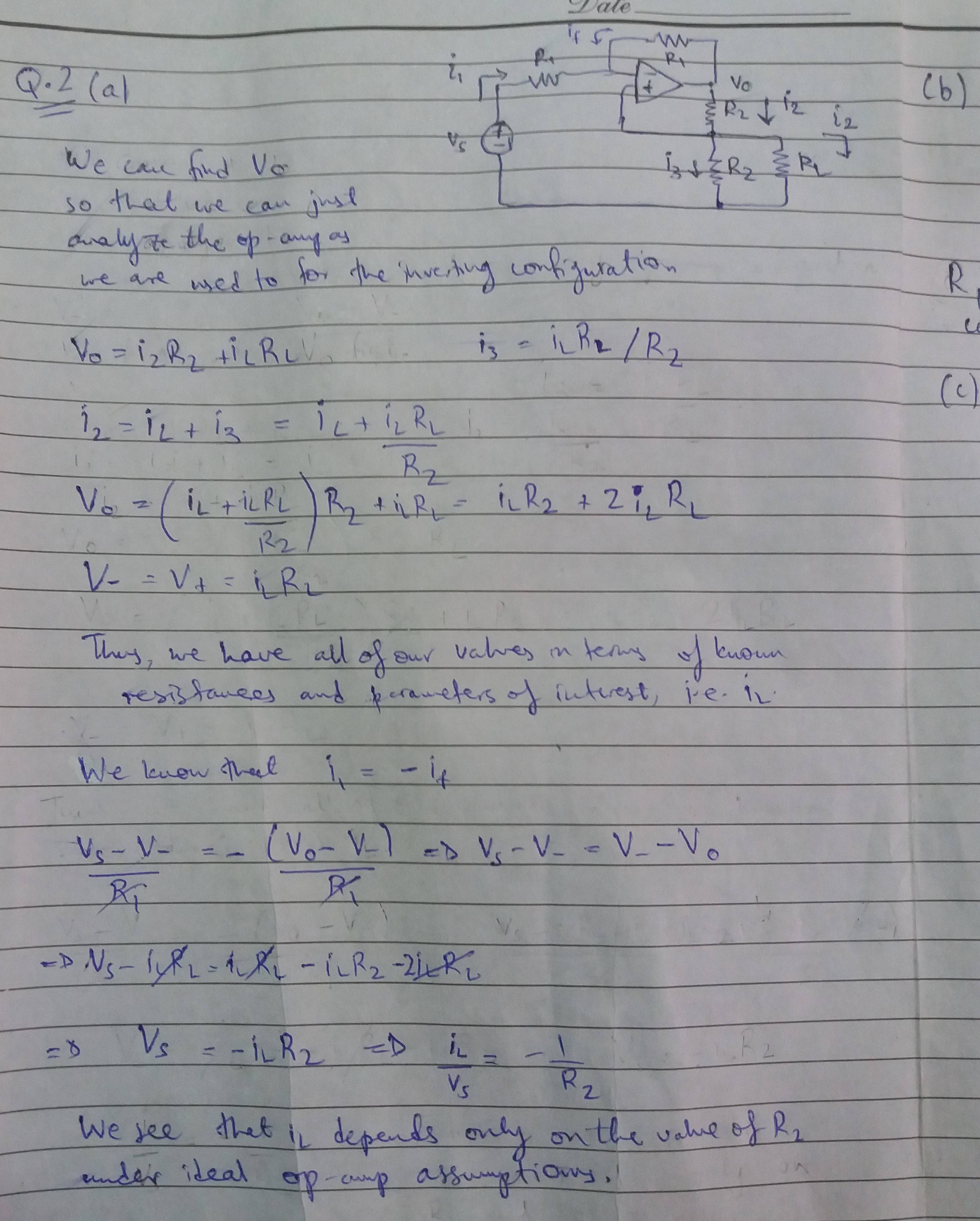 Derivation relating v_S and i_L.