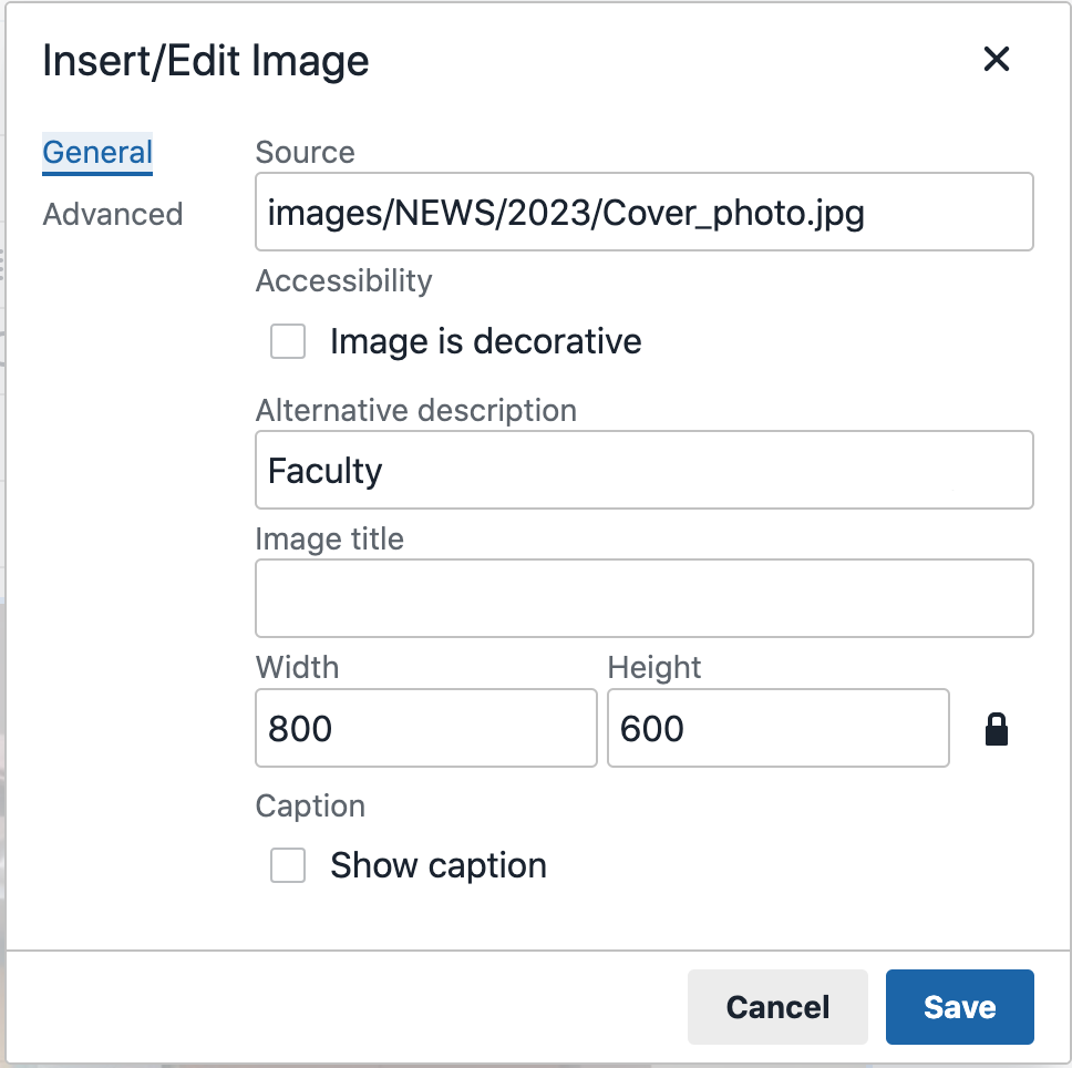 Joomla Editor Image Panel