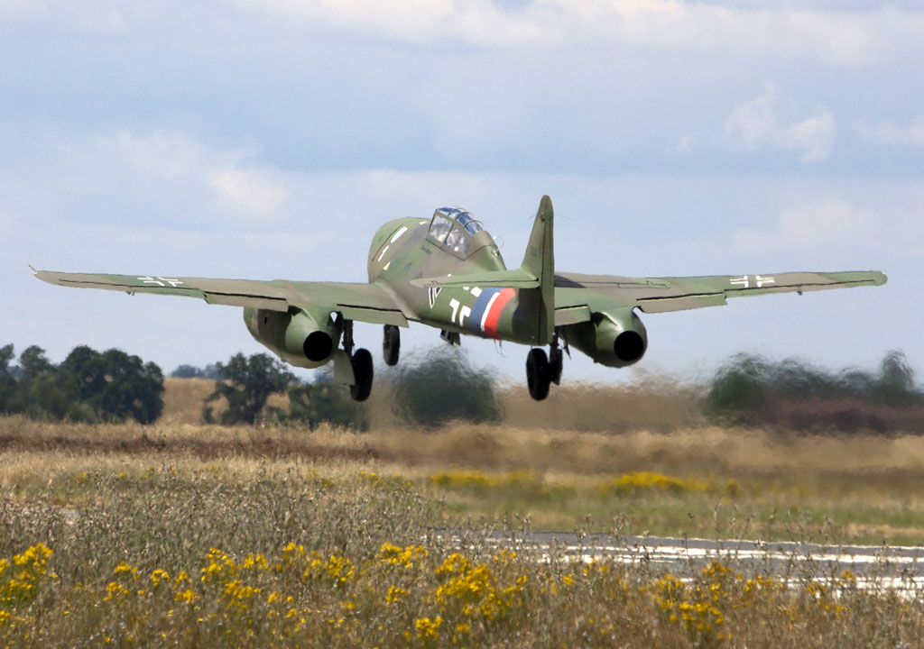 Me-262 two-seater replica taking off