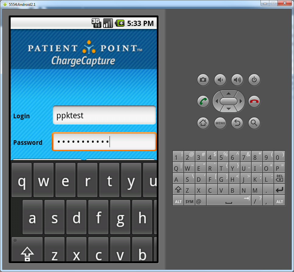 Login with keyboard