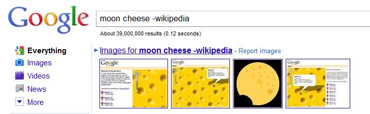 google search for moon and cheese