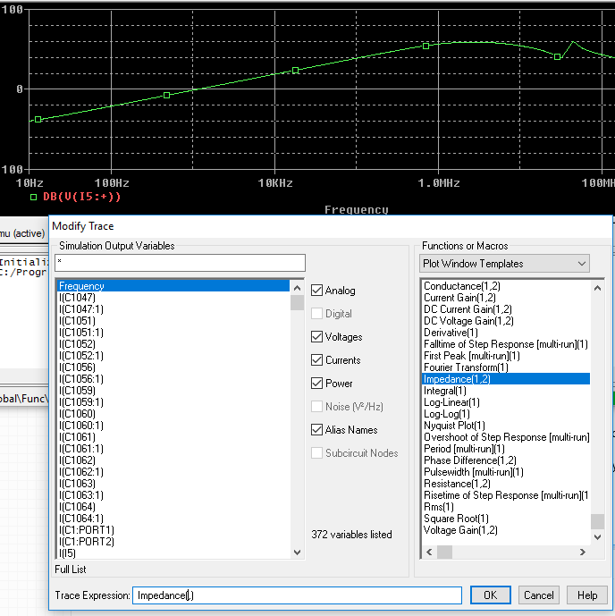 Modify Trace window under Plot window templates