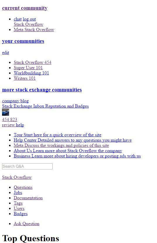 screenshot of page