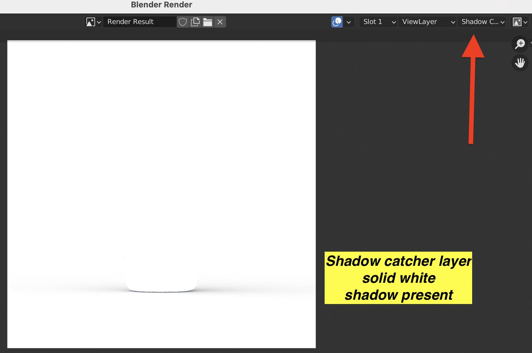 shadow catcher layer has solid white background