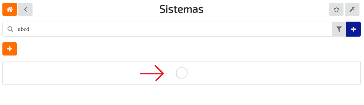 Tabela de resultados sendo carregada