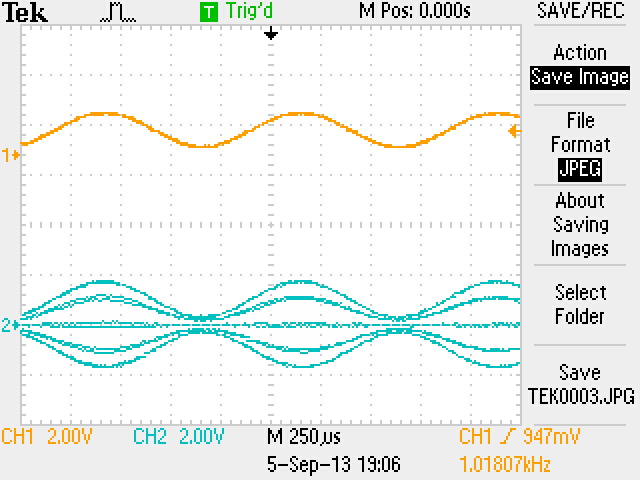 top- message signal;bottom = modulated wave(here m<1)