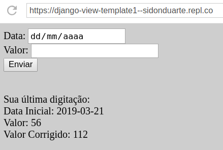 Execucao template django repl.it