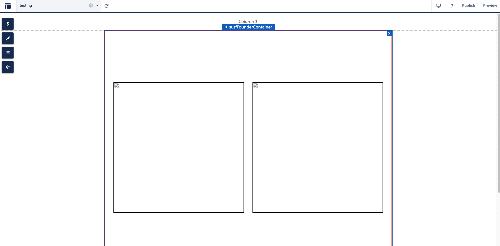 Layout of Container with 2 nested cards