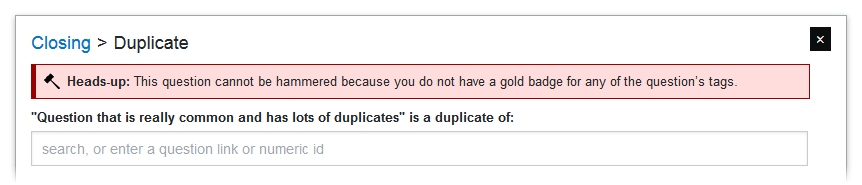 A colored warning is displayed in the duplicate question selection view