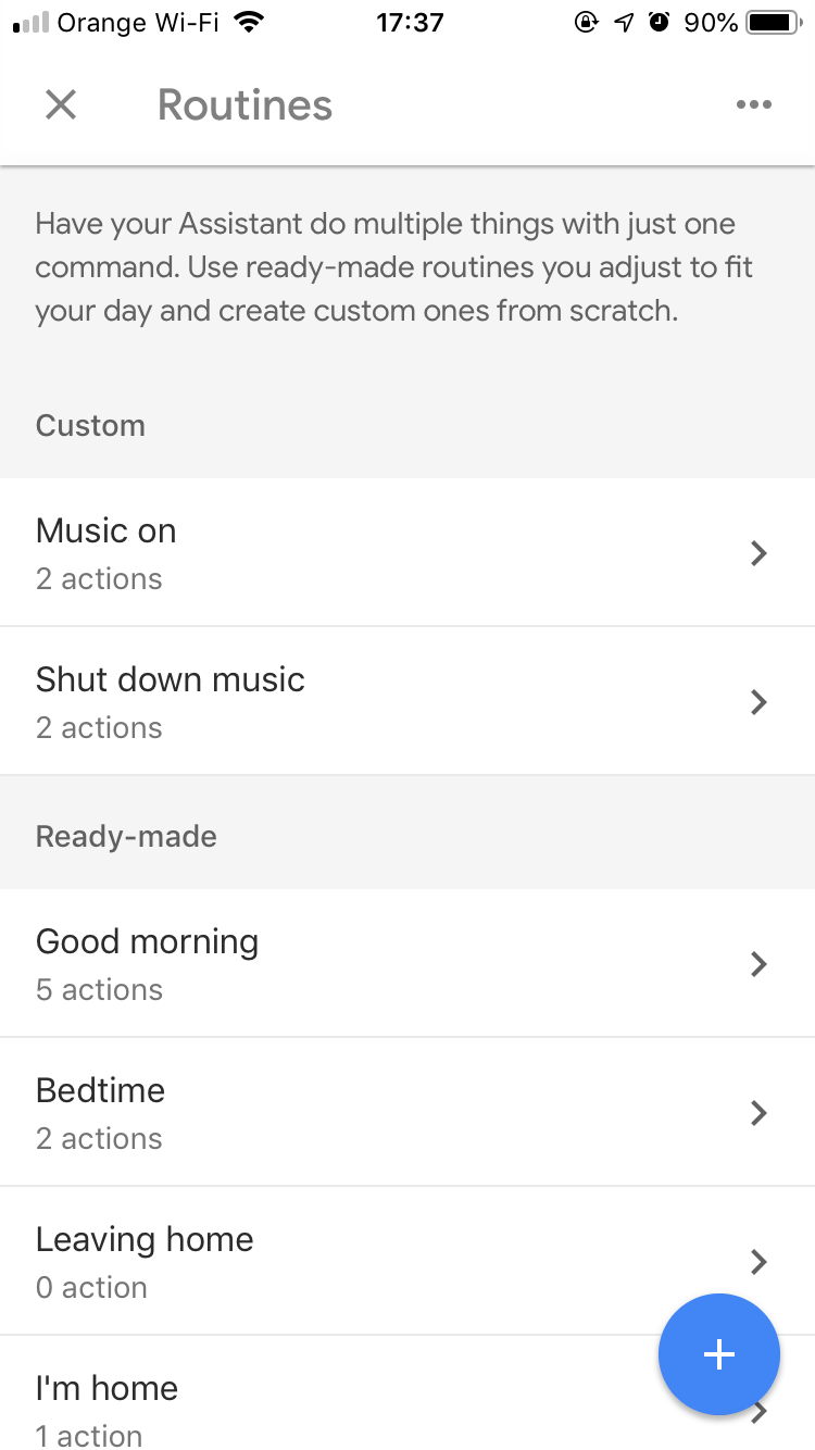 Google Home Custom Routines