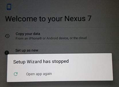 Setup Wizard has stopped